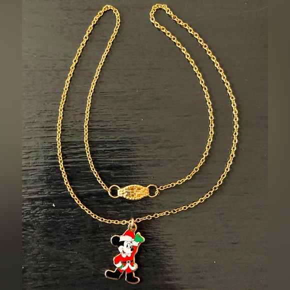 Vintage and Rare Christmas Mickey Mouse Necklace Signed Walt Disney Productions - Picture 2 of 10